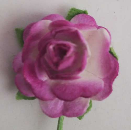 Paper Flower 6p - Purple White 18- 20mm