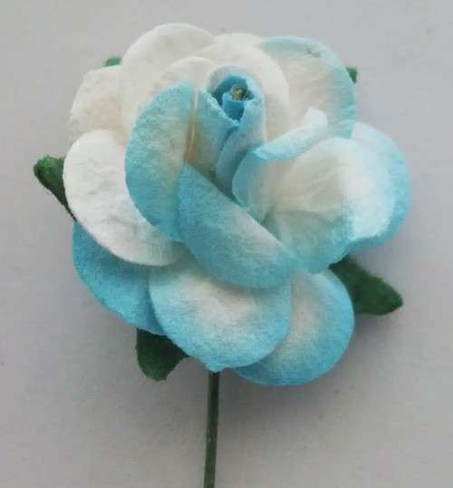 Paper Flower 6p - Light Blue White 18- 20mm