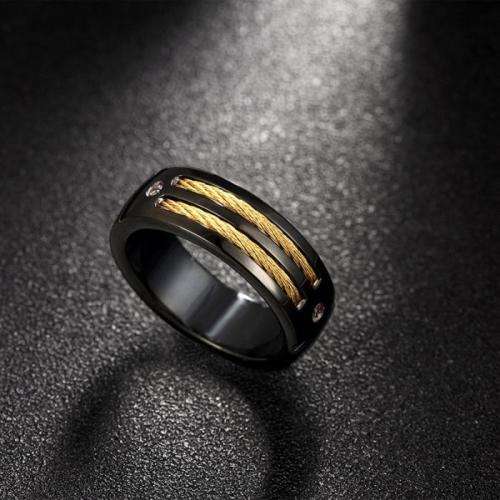 Exquizite Unique Dual Finish Cables and Screw Design Men's Wedding Band