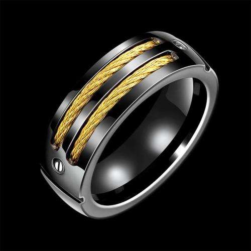 Exquizite Unique Dual Finish Cables and Screw Design Men's Wedding Band