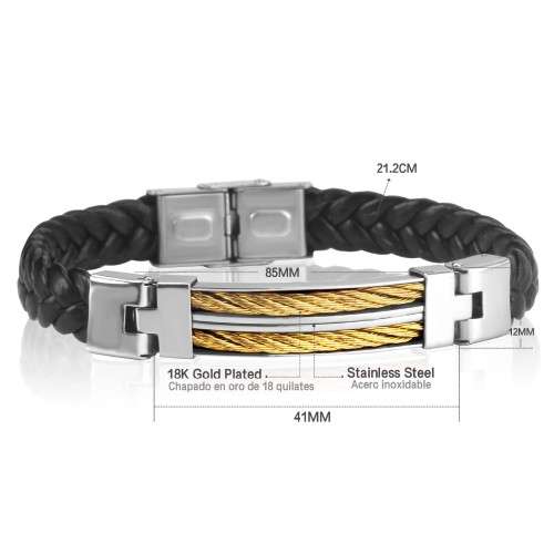 Exquizite Fashion Stainless Steel Leather Bracelets