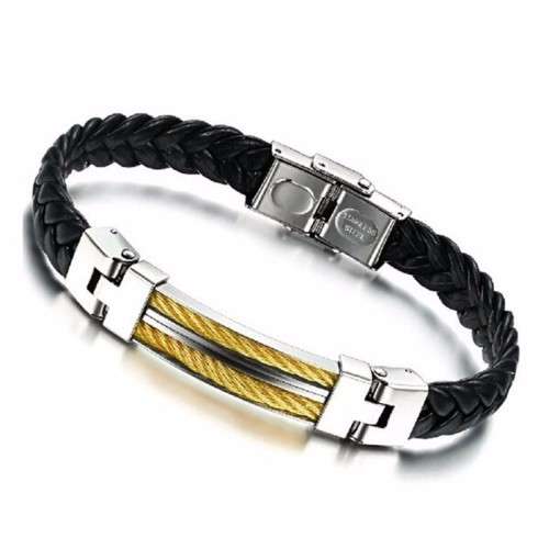 Exquizite Fashion Stainless Steel Leather Bracelets
