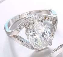 Exquizite Simulated Diamond Silver Polished Ring