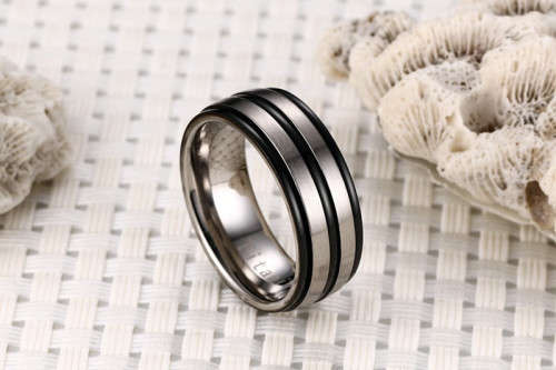 Exquizite 2 Tone Men's Titanium Ring