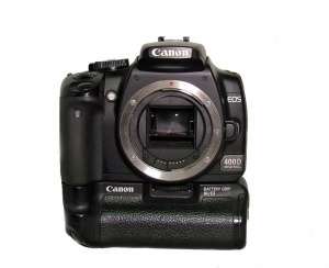 Canon 400D with Canon 18-55mm plus Canon BG-E3 Battery Grip