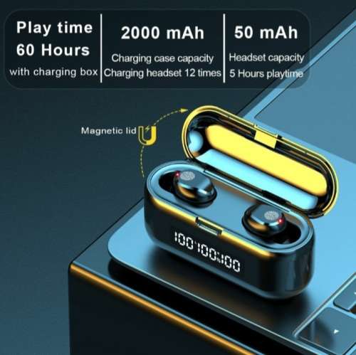 POWERFUL || TRUE WIRELESS EARBUDS PRO || FINGERPRINT TOUCH || CHARGING CASE WITH POWER BANK ||