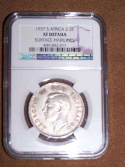 1937 S.Africa 2.55 XF Details Surface Hairlines NGC Graded