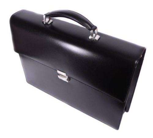 Montblanc Meisterstuck Leather Triple Gusset Briefcase in Black