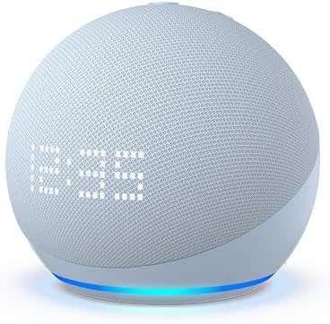 Echo Dot (5th Gen, 2022 release) with clock | Smart speaker with clock and Alexa | Cloud Blue