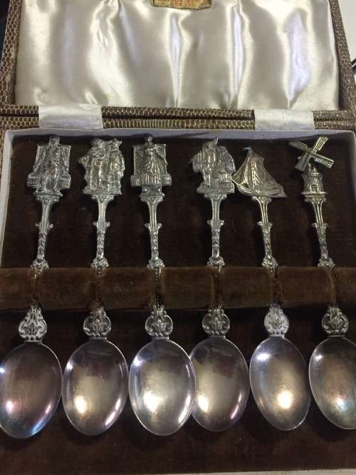 Antique RARE!!! Arthur Price of England - Vintage Holland HH 90 Set 6 Silver Plated Spoons