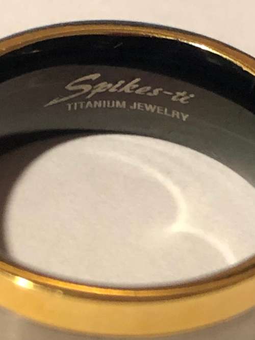 Titanium Ring - Gold_Silver_Black - 3 Tone - 20mm diameter