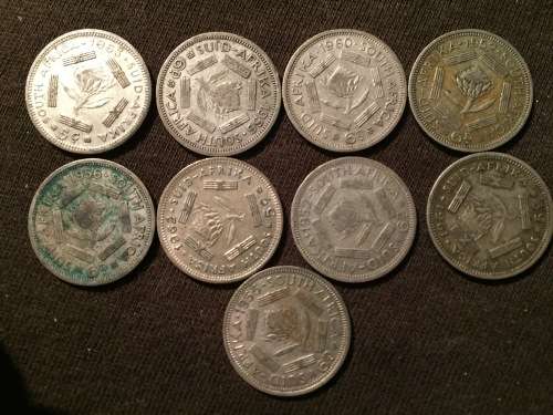 SA Union 50% Silver Six Pences