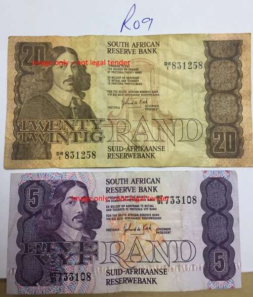 Start at R1 Bargain *** Gerhard De Kock set with R20 and R5