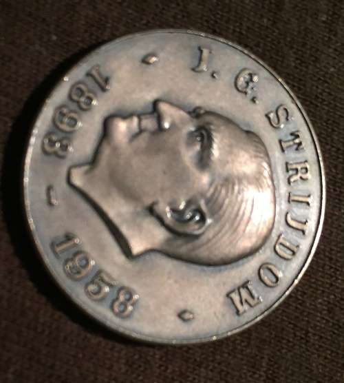 IG Strijdom Silver hallmarked medallion