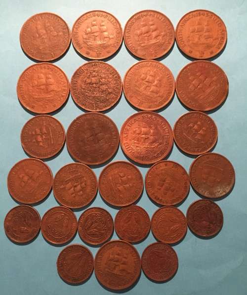 Union of SA pennies, half pennies and Farthings