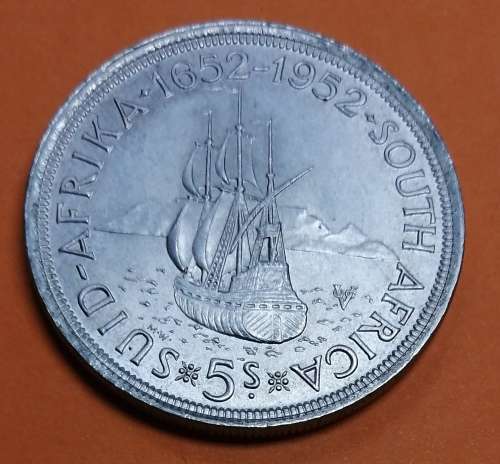 1952 Union silver 5 Shillings 5\ - Very nice coin