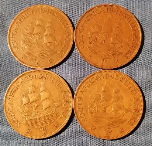 SA Pennies 1940 - 1943 set
