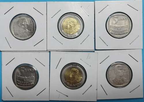 Mandela set of R5's X6 Coins