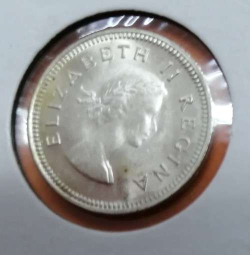 1959 Union Silver 3d tickey AUNC/UNC