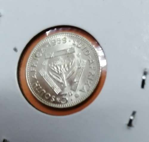 1959 Union Silver 3d tickey AUNC/UNC