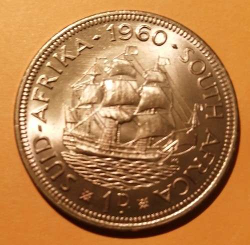 1960 SA Union 1 Penny UNC