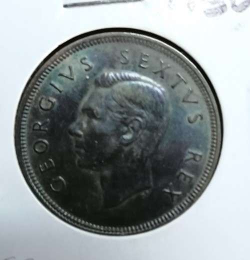 1950 SA Union 1 Penny Beautifull rainbow toning