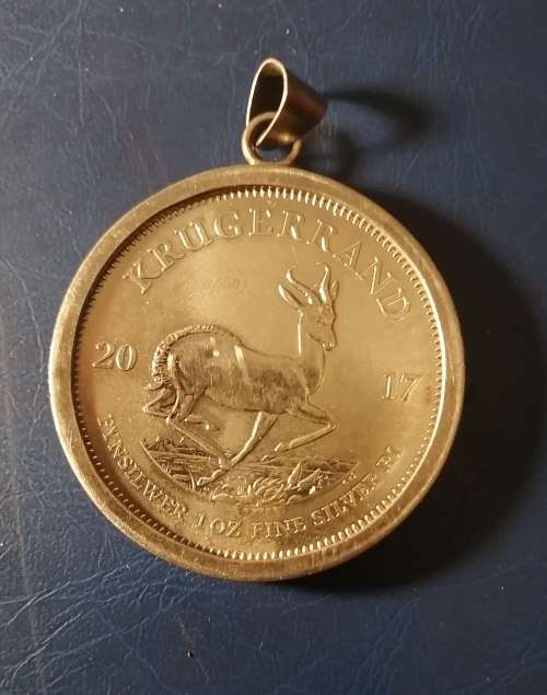 2017 Silver Krugerrand With 50 year mintmark in a setting