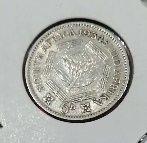 1934 SA Union 6D Six Pence