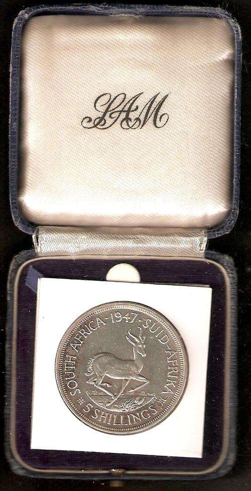 1947 (Impaired?) Proof Crown (5 Shilling) in a SAM box more pics added you decide
