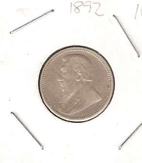 ZAR 1892 Six Pence - 6D