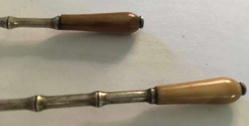 Antique Chinese silver bamboo teaspoons hallmarked sterling RARE