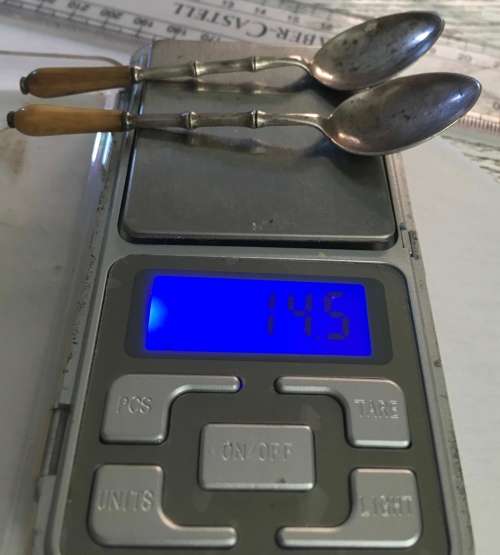 Antique Chinese silver bamboo teaspoons hallmarked sterling RARE