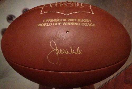 Rugby Ball Leather Jake White Springbok 2007 world cup winning coach facimilie signature