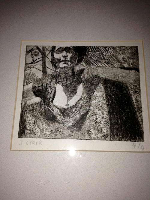 J Clark etching limited edition 4/4 original south african art artists