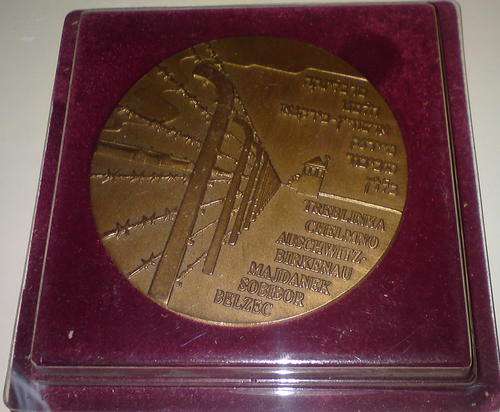 Commemorative coin Jewish holocaust Treblinka Chelmno Auschwitz Birkenau Majdanek Sobibor Belzec Con