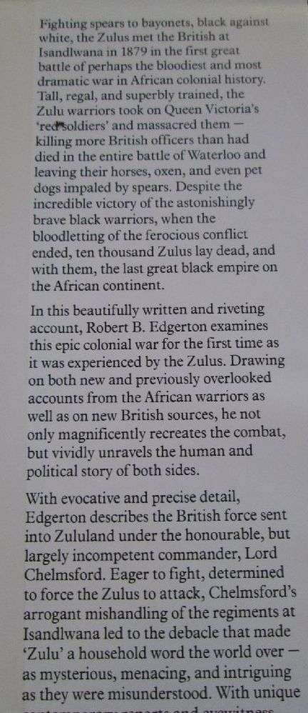 Like Lions They Fought - The Last Zulu War Robert B. Edgerton