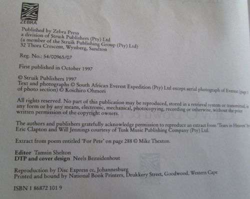 Everest - Free to Decide - Cathy O'Dowd & Ian Woodall - Signed Copy