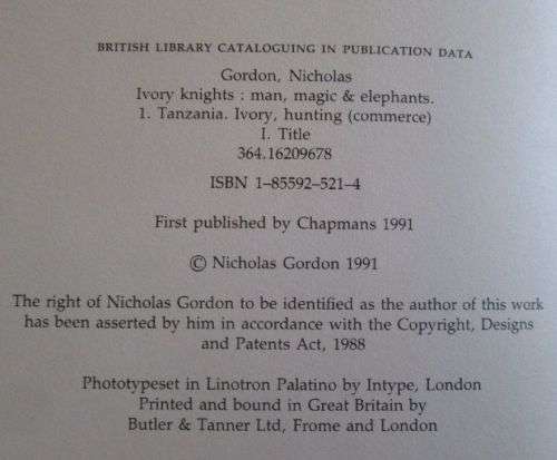 Ivory Knights - Man, Magic and Elephants - Nicholas Gordon - Hardcover - 206 Pages