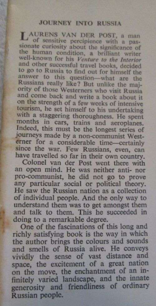 Journey Into Russia - Lourens van der Post