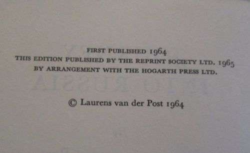 Journey Into Russia - Lourens van der Post