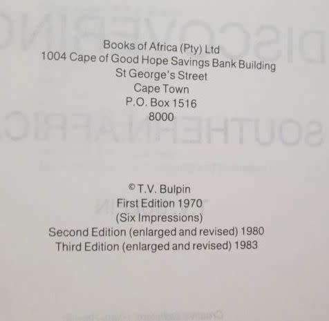Discovering South Africa - T.V. Bulpin