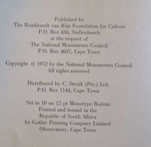 The Historical Monuments of South Africa - J.J. Oberholster