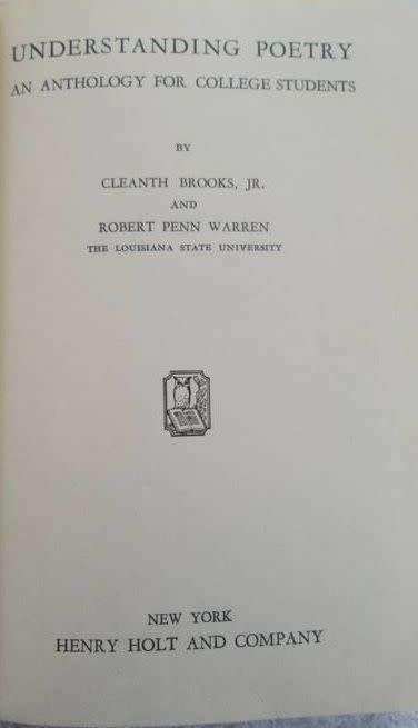 Understanding Poetry - Brooks and Warren