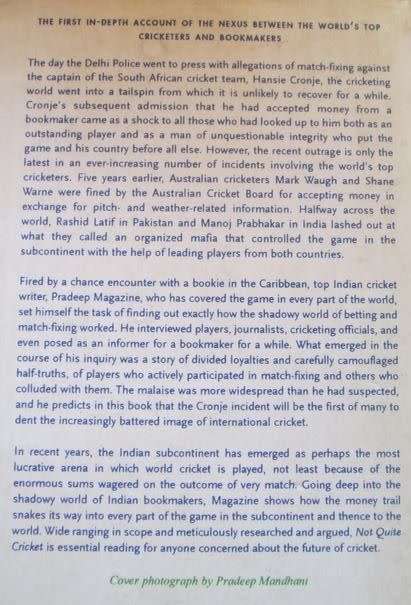 Not Quite Cricket - Pradeep Magazine