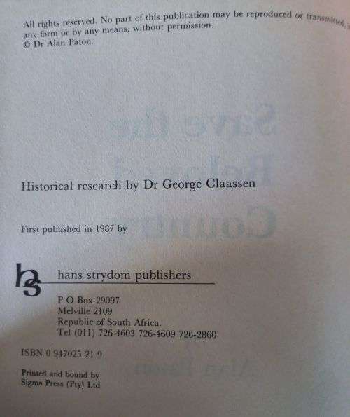 Save the Beloved Country - Alan Paton - 1987 - Hardcover