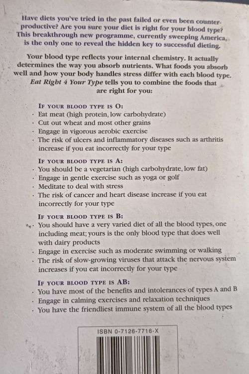 Eat Right for Your Type - Dr. Peter J. D`Adamo