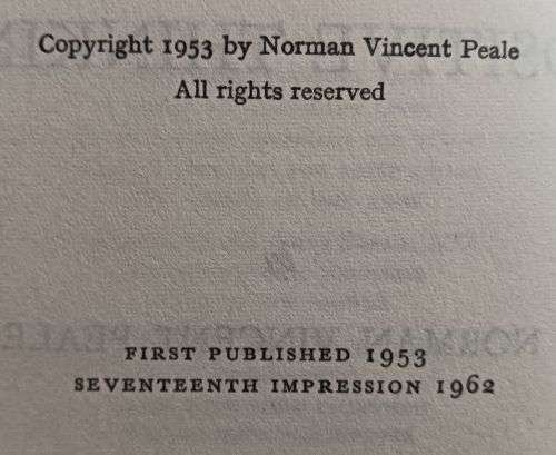 The Power Of Positive Thinking - Norman Vincent Peale - Hardcover - 297 Pages