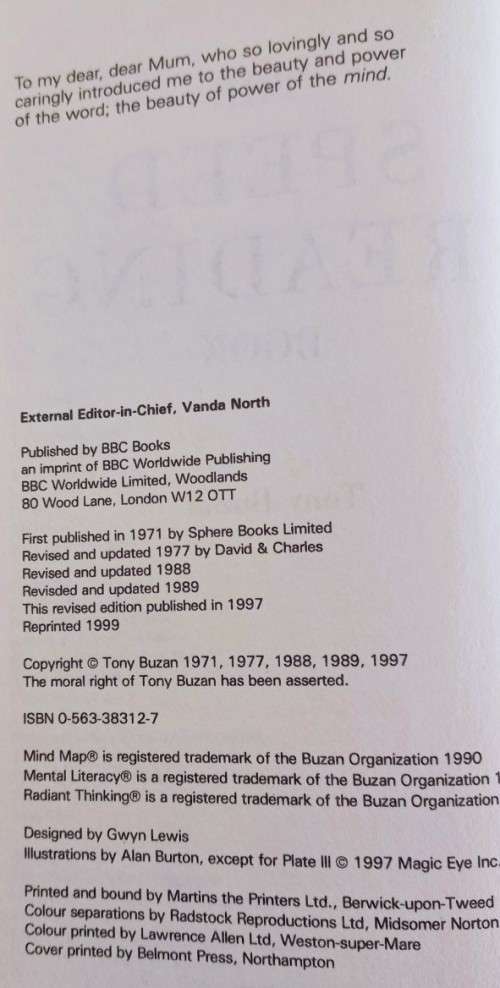 Speed Reading - Tony Buzan - Softcover - 192 Pages