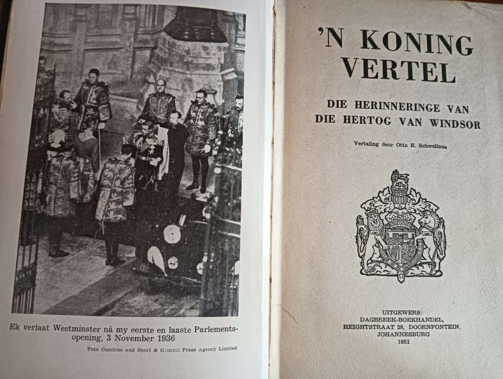 `n Koning Vertel - Otto E. Schwellnus - Hardcover - 305 Pages