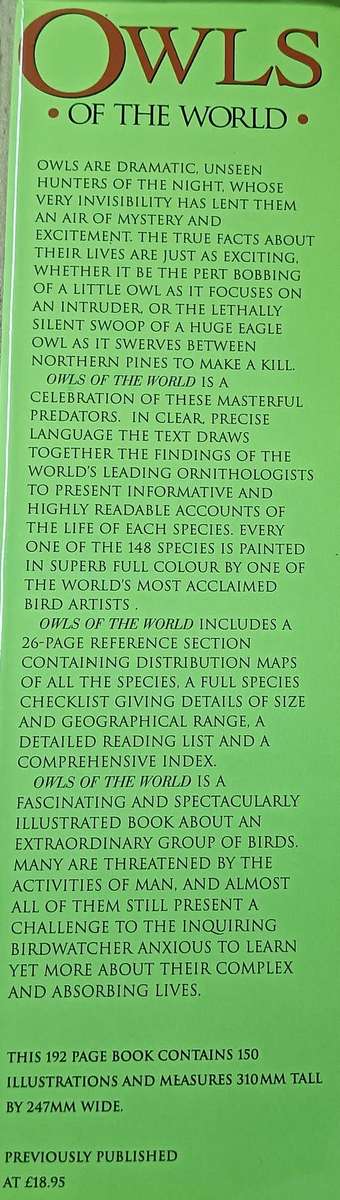 Owls of the World - Rob Hume - Illustrated by Trevor Boyer - Large Hardcover - 192 pages